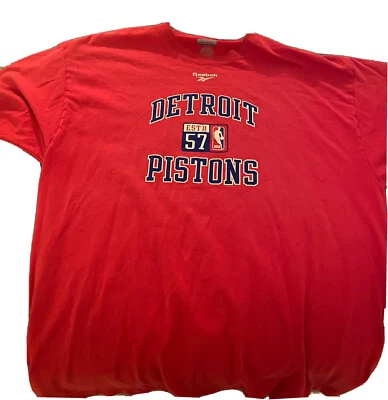 camisa vintage reebok detroit pistões vermelha tamanho GG (pequeno buraco na lateral) - Imagem 1 de 4