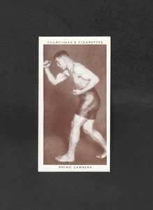 1938 Churchmans Boxing ~~ Primo Carnera #7 ~~ Heavyweight Champion ~~ Nice Card! - Picture 1 of 2