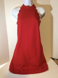 BCX Juniors' Size XS, Red Scalloped Scuba Crepe Dress GOOD CONDITION - Picture 1 of 9