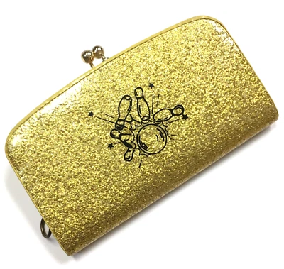 Винтажный MCM золото блестящий винил монета изменить сумочки мешок 4» боулинг ретро китч - Изображение 1 из 4