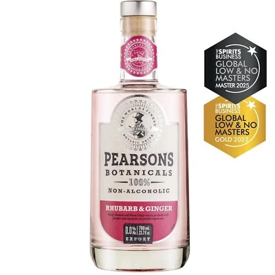 THINK DISTRIBUTORS Pearsons Botanicals Rhubarb & Ginger Non Alcoholic Gin, Award Winning Spicy and