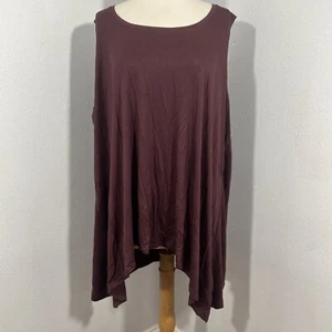LOGO Layers By Lori Goldstein Tank Top Womens 3X Stretch Asymmetrical Blouse - Picture 1 of 9