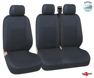 For Ford Transit Custom Waterproof Black Quality Fabric Van Seat Covers - Picture 1 of 5