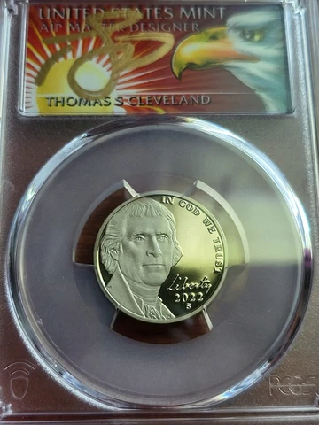 2022 S PR70DCAM FS PCGS Jefferson Nickel Thomas Cleveland Eagle Cover