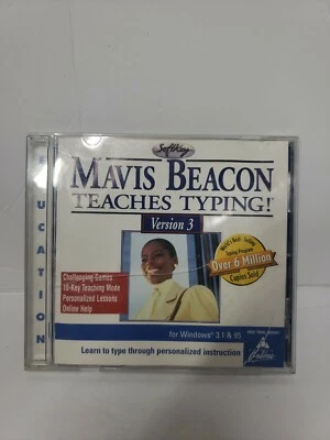 SOFTKEY MAVIS BEACON TEACHES TYPING! VERSION 3 WINDOWS* 3.1 & 95 +CASE - Image 1 of 3