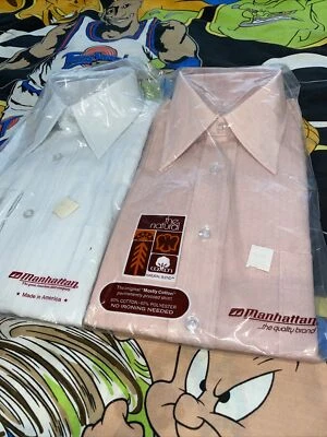 Vintage 70s the natural manhattan LS union made shirt sealed package lot 15/32 - Изображение 1 из 4