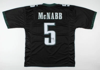 Camiseta deportiva negra firmada por Donovan McNabb Philadelphia Eagles (certificado de autenticidad JSA) 6 X Pro Bowl QB Foto 1 de 4