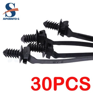 30Pcs Car Line Cable Tie Zip Clip Loom Harness Fastener Tie Push Wiring - Picture 1 of 6