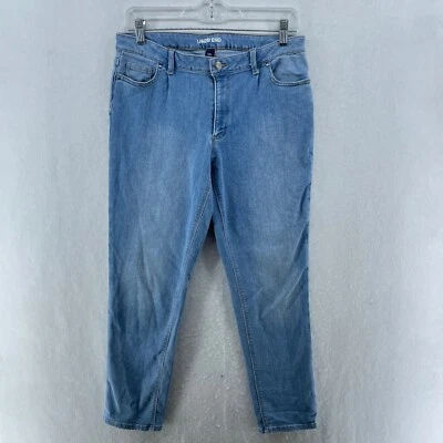 Lands' End Jeans Womens 12+ Blue Mid-Rise Tapered Stretch Denim Pockets - Image 1 of 4