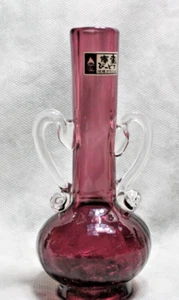 Minami Vidro Okinawa Ryukyu Glass Village Handmade Handle Flower Vase - Japan - Picture 1 of 18