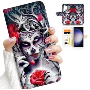 ( For Samsung S24 Ultra ) Wallet Flip Case Cover AJ24252 Sugar Skull - Picture 1 of 7