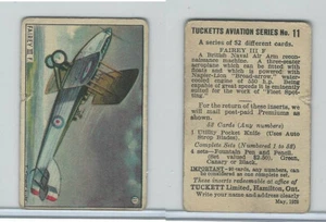 C110 Tuckett Ltd, Tucketts Aviation Series, 1929, #11 Fairey III - Imagen 1 de 1
