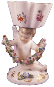 Antique 18thC Meissen Porcelain Figural Salt Dish Porzellan Saliere Figure Figur - Picture 1 of 11