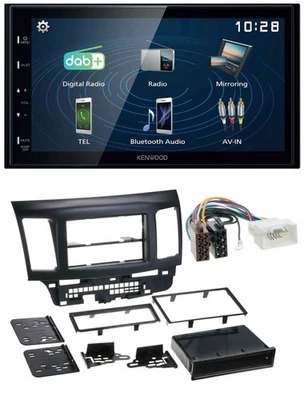 Kenwood 2DIN Bluetooth MP3 USB DAB Autoradio für Mitsubishi EVO Lancer ab 08 - Bild 1 von 4
