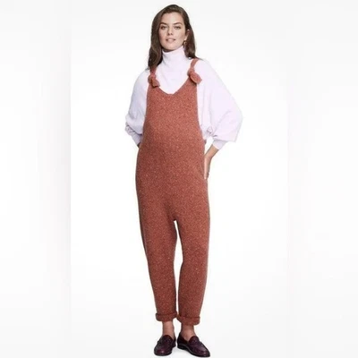 HATCH Maternity Women's THE KNIT OVERALL Cedar Wool Blend Size 3 (L/12) $251 NEW - Image 1 of 3