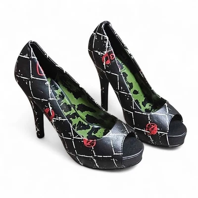 New in Box Abbey Dawn Cross My Heart Peeptoe Platform Heels Sz 6 - Image 1 of 4