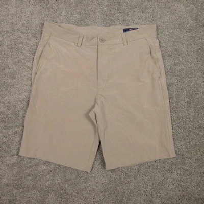 Pantalones Cortos Vineyard Vines Para Hombre 32 Beige Rendimiento Nylon Golf Elástico Rompedor 9.5" Foto 1 de 4