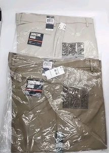 2er Set Dockers Signature Khaki D4 Relaxed Fit Flache Vorderseite für Herren 38 x 30 BAUMWOLLE  - Bild 1 von 13
