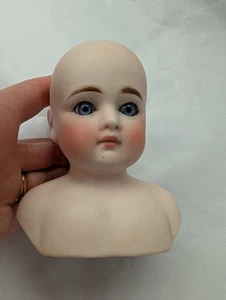 Antique Solid Dome Bisque Head Only Blue Eyes 6 German Sonneberg Belton Type - Picture 1 of 24