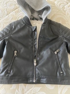Boys Faux Leather Jacket From H&M Size 1.5 - 2 Years, Hoodie, VGC for Toddler - Picture 1 of 10