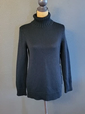 Suéter Moda International Vintage Acrílico/Lana Negro Cuello Alto Pequeño Foto 1 de 4