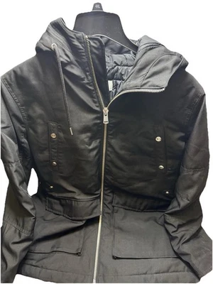 Chaqueta de invierno Reiss Toronto negra Parker pesada con capucha para hombre talla XL Foto 1 de 4