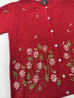 Cárdigan tejido Northern Isles Bees flores para mujer S Grannycore boho romántico de colección Foto 1 de 4