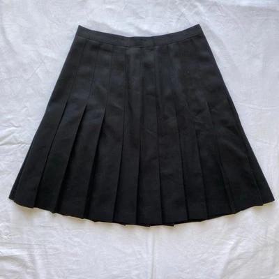 Briggs New York vintage 80s black pleated skirt high waisted preppy 27" - Imagem 1 de 3
