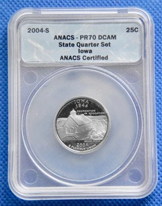 2004-S - Iowa State Quarter - ANACS-PR70 DCAM  N1457 - Picture 1 of 3