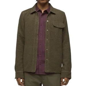 Prana IncrediWool Overshirt Men's L Slate Green Heather Slim Fit Performance  - Picture 1 of 10