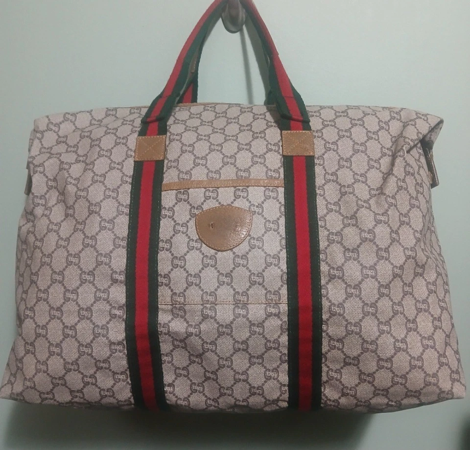Bolso GUCCI Plus Weekender Sherry Line usado en excelente estado con certificado de autenticidad, PVC/cuero Foto 1 de 4