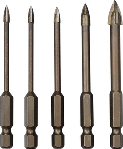 5 Pezzi Punte Trapano Carburo Di Tungsteno, Punta Vetro Trapano, Punte Da Trapan - Foto 1 di 12