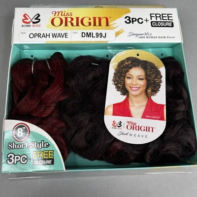 "Paquetes de extensión corta de cabello mezcla de 3"" Oprah Wave DML99J ciruela Miss Origin" Foto 1 de 4