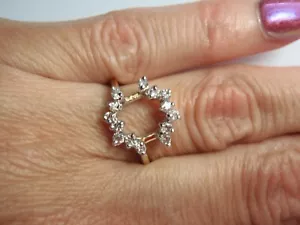 14K Solid Yel Gold .40Ct DIAMOND Wedding Band Engagement Enhancer Wrap Ring 3.1G - Picture 1 of 24