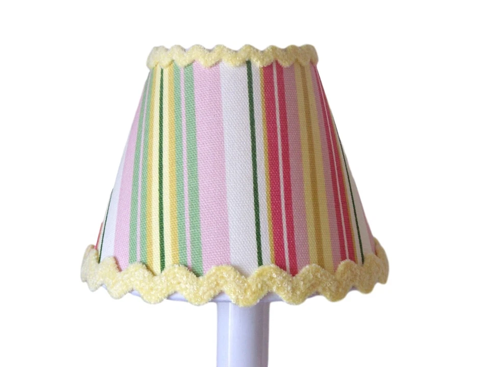 Tonos de araña Ric Rac de chenilla a rayas amarillas, mini lámpara aplique pantalla Foto 1 de 1