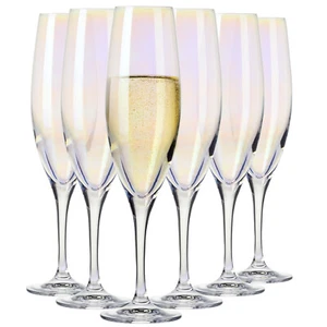 Krosno Rainbow Gläser für Champagne Sektflöte | Set 6 | 210 ml | Handwäsche - Bild 1 von 12