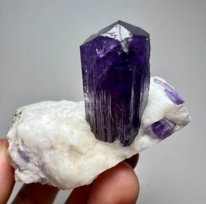 552 Carats Full Terminated Top Violet Purple Scapolite Huge Crystal On Matrix