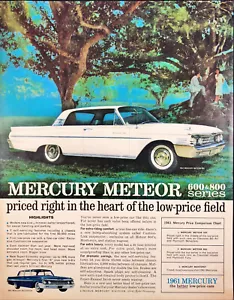 Pubblicità Stampa Auto Modello Mercury Meteor '61 1960 Parcheggio Sotto Albero con Coppia - Foto 1 di 6