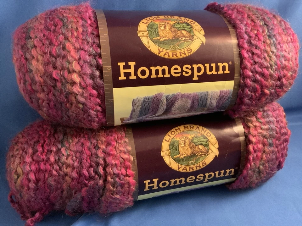 Set of 3 Lion BRAND Homespun Yarn 418 Ambrosia