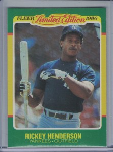 RICKEY HENDERSON 1986 Fleer Limited Edition #23  D8103