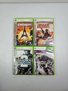 Tom Clancy 4 Game Lot Bundle Xbox 360 Ghost Recon 2 Rainbow 6 Endwar Blacklist - Picture 1 of 12