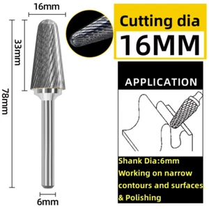 Carbide Burs Tungsten Steel Bur Polishing Bur Drills shank:1/4" Single Cut:5/8'' - Picture 1 of 8