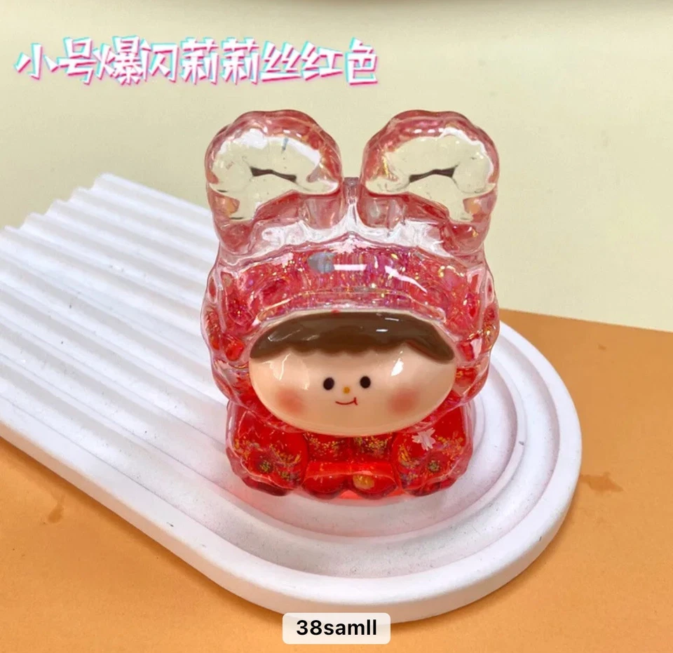 Linda muñeca decoración bolsa ciega de dibujos animados flash en aceite arena movediza KK acrílico maca Foto 1 de 4