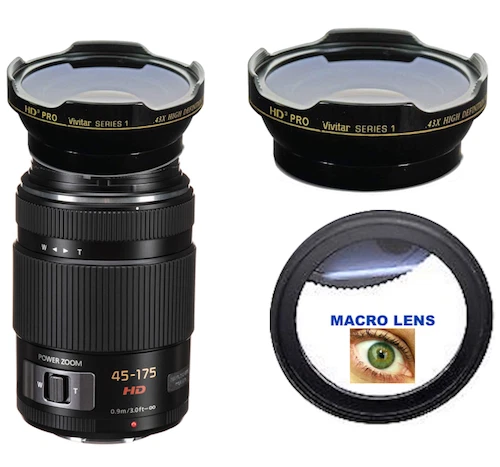 HD3 WIDE ANGLE + MACRO LENS FOR Panasonic Lumix G X Vario PZ 45-175mm f/4-5.6  - Image 1 of 4
