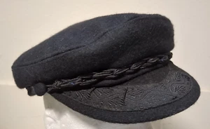 Sombrero/Gorra de Pescador Griego Egeo Vintage Lana Negra Talla 7-1/8/57 Marinero - Imagen 1 de 9