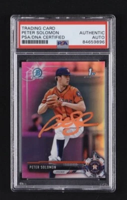 Peter Solomon Signed 2017 Bowman Chrome Draft Refractors #BDC148 (PSA) - Image 1 of 2