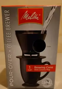 Melitta 64010 1 Cup Coffee Brewer with Ceramic Mug and Bamboo Filter Pack. - Picture 1 of 3