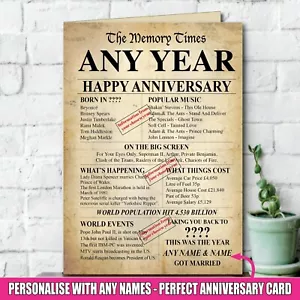 10° 20° 30° 50° anniversario di matrimonio regalo stampa poster qualsiasi anno regalo P045 - Foto 1 di 8