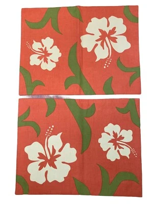 Crate & Barrel Passion Flower Orange Placemats Set of 2 - Image 1 of 3