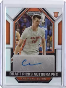 Tarjeta COLIN CASTLETON NCAA 2023-24 Panini Prizm Draft Silver RC Auto #DPA-CLC - Imagen 1 de 2
